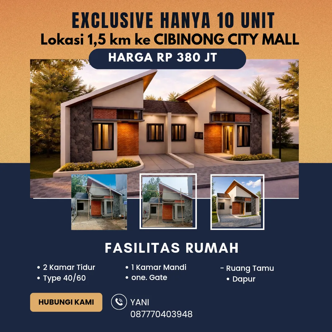 RUMAH MURAH 300 JUTAAN DEKAT MALL CIBINONG